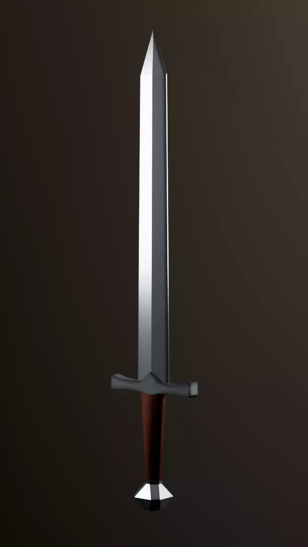 Low Poly Sword 3D model_0