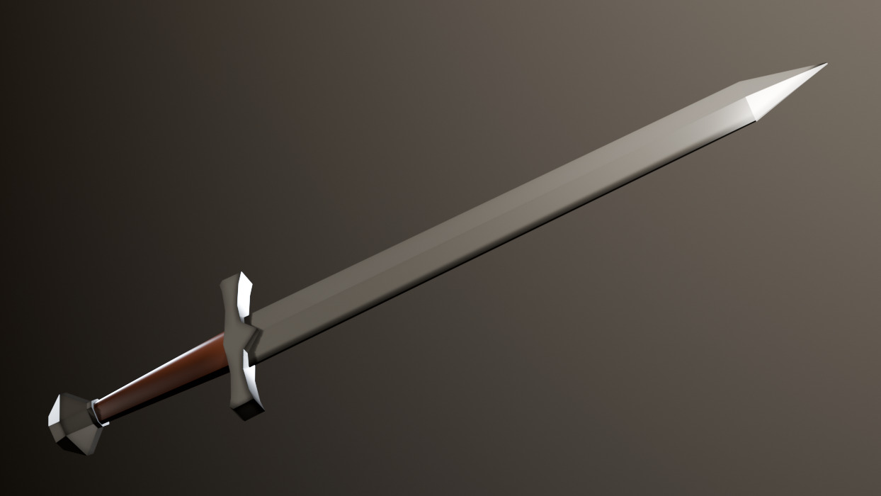 Low Poly Sword 3D model_2