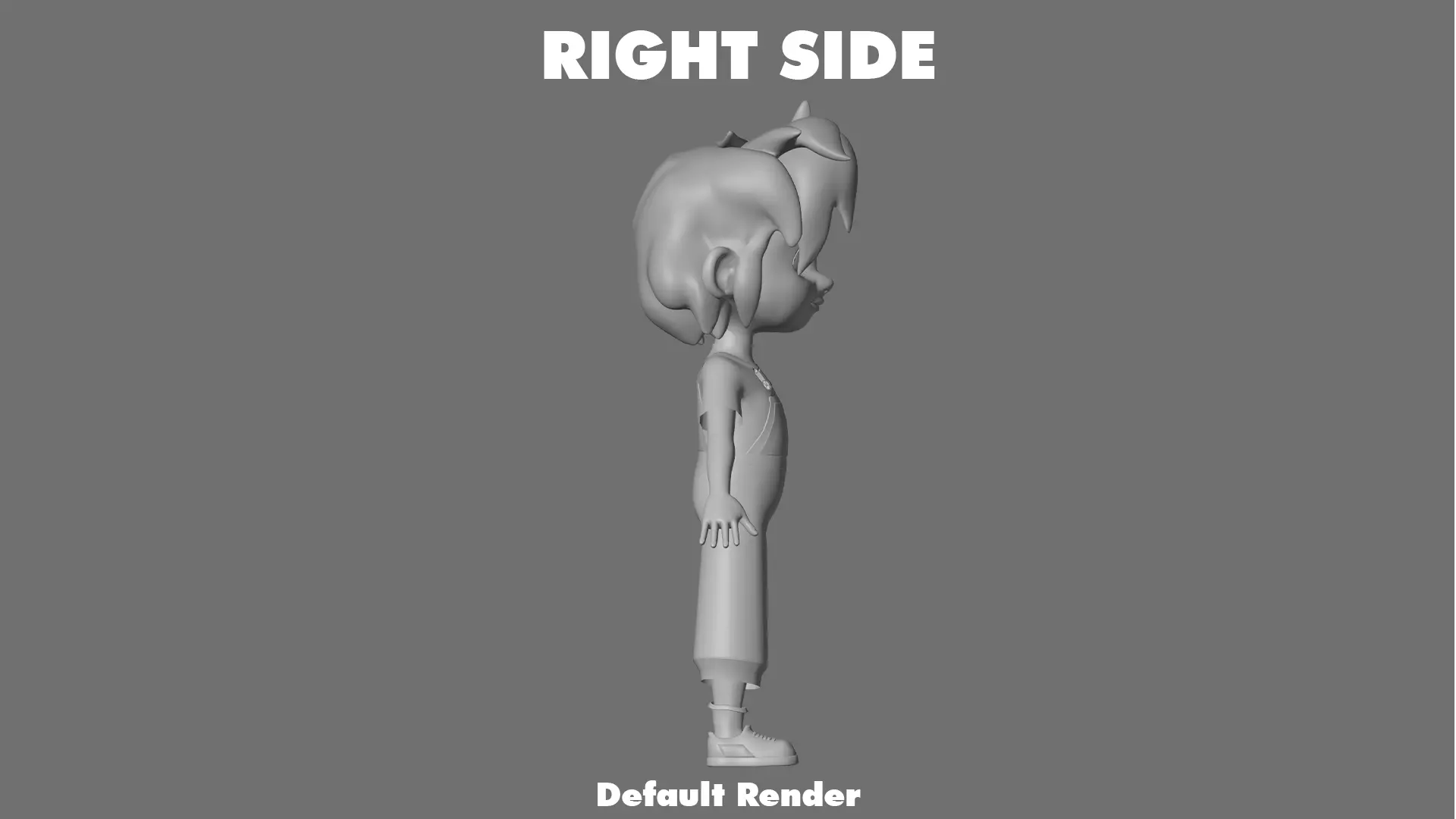 Cartoon Girl Character Low-poly 3D model_20