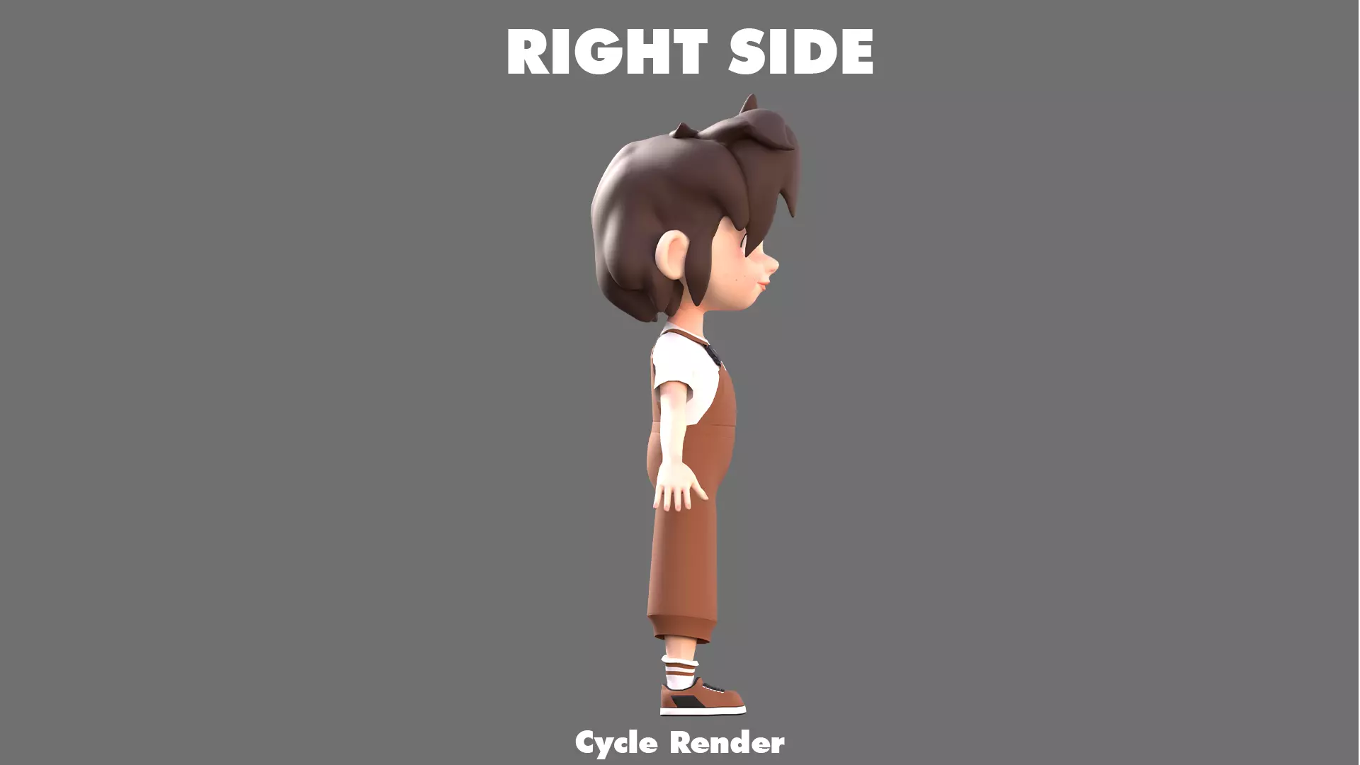 Cartoon Girl Character Low-poly 3D model_8