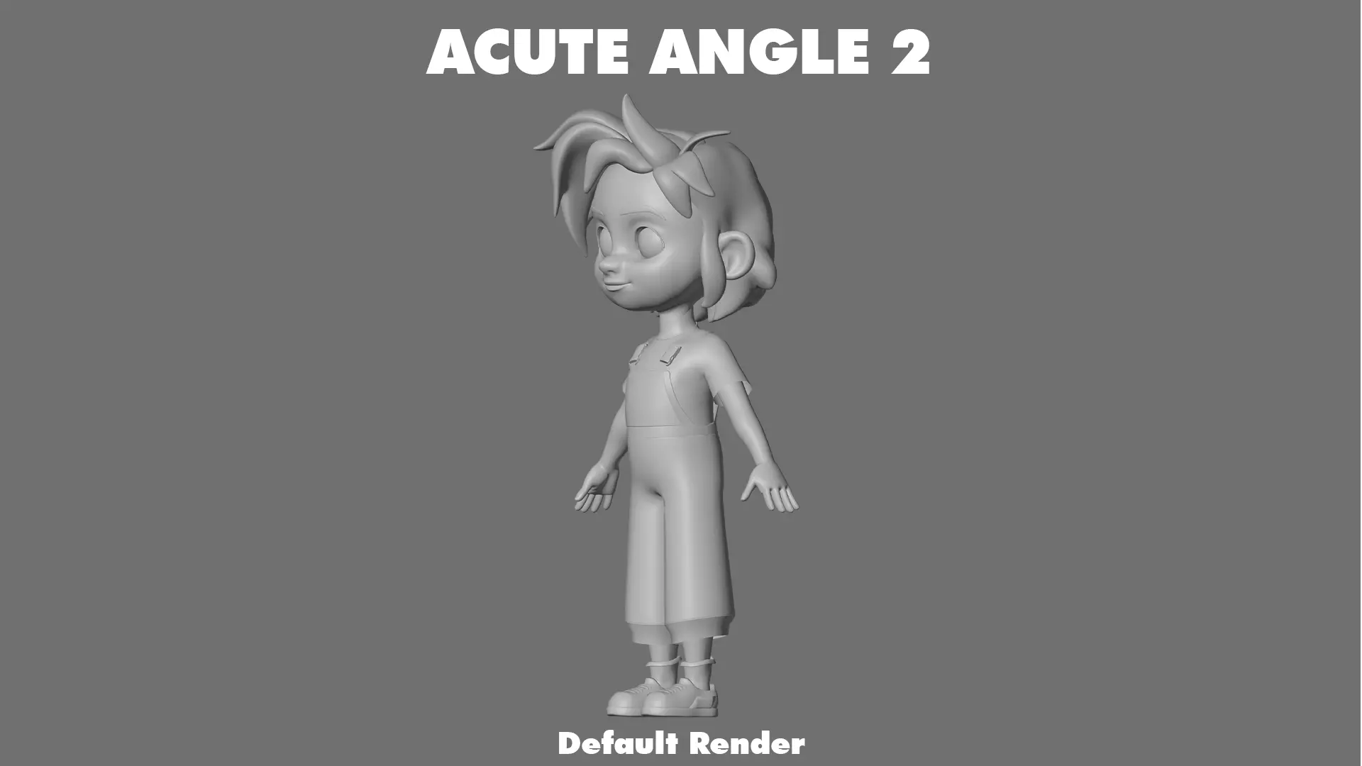 Cartoon Girl Character Low-poly 3D model_24
