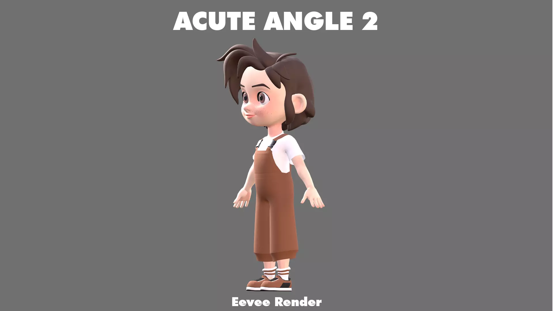 Cartoon Girl Character Low-poly 3D model_18