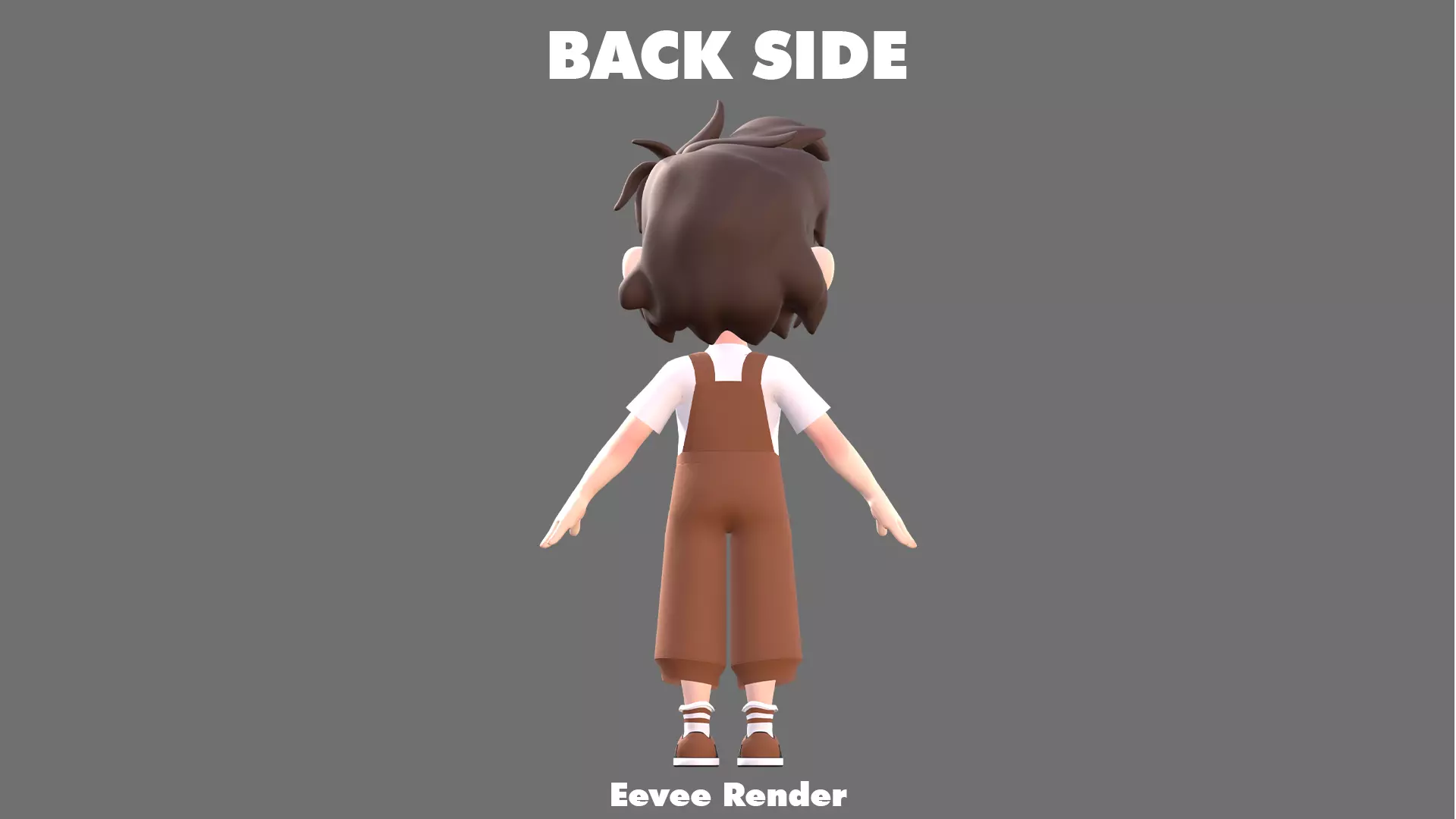 Cartoon Girl Character Low-poly 3D model_15