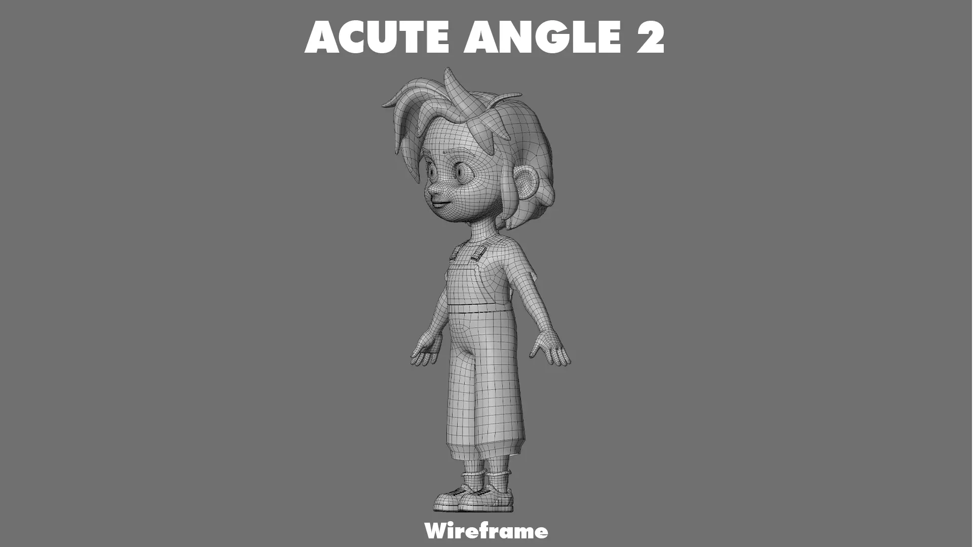 Cartoon Girl Character Low-poly 3D model_30