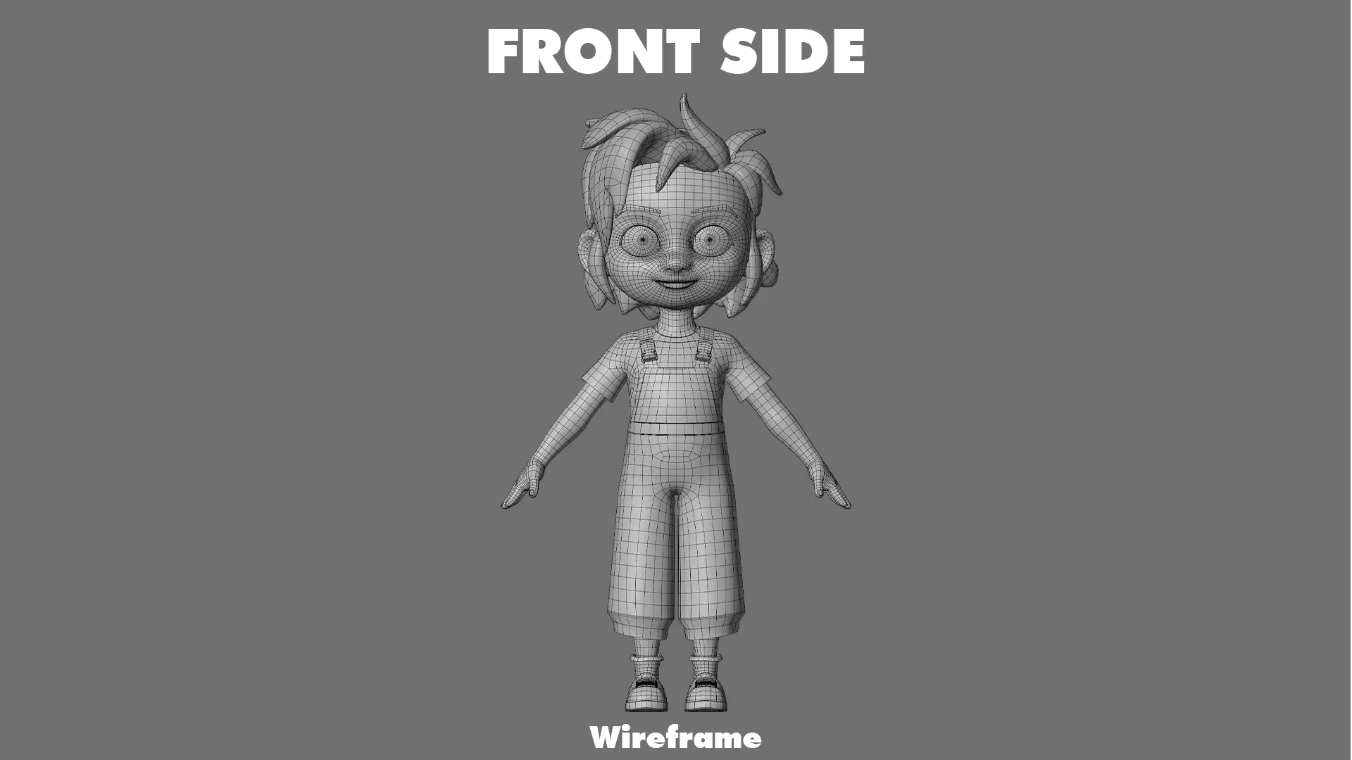 Cartoon Girl Character Low-poly 3D model_25