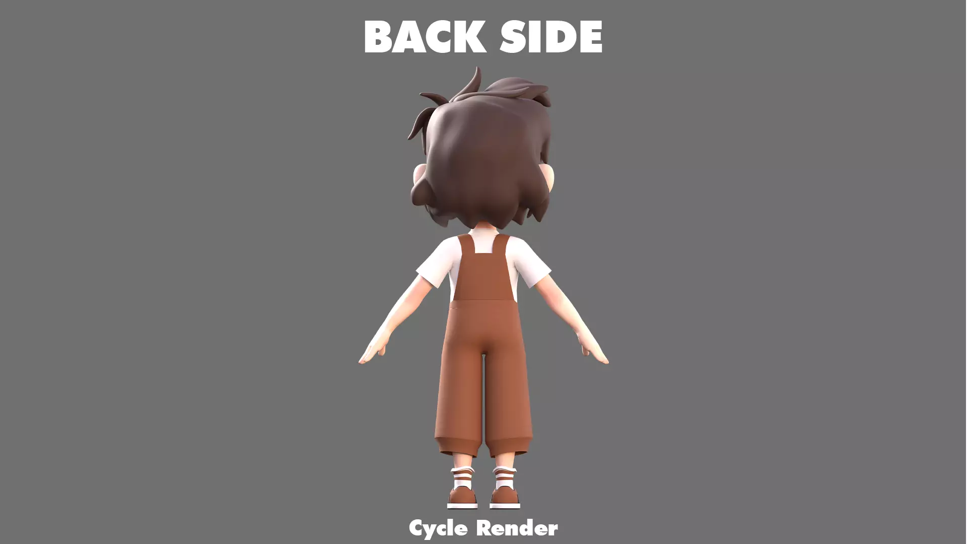 Cartoon Girl Character Low-poly 3D model_9