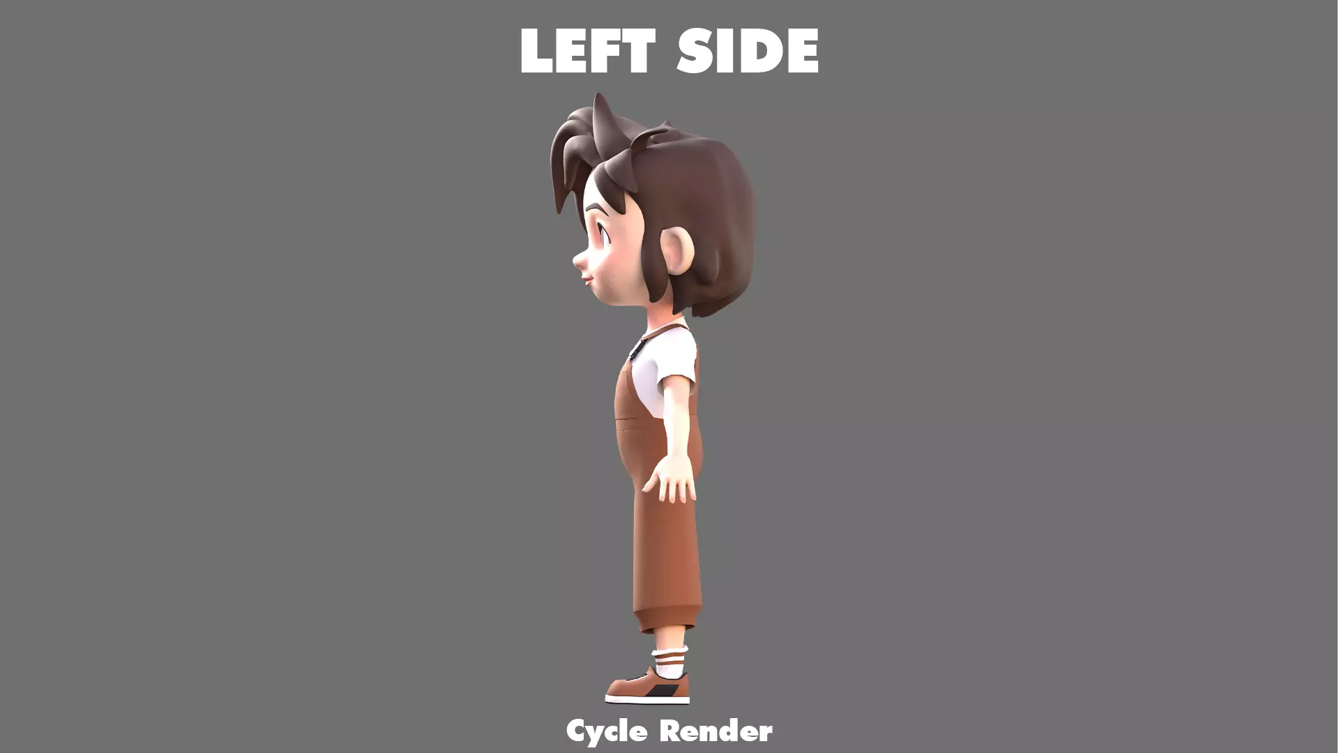 Cartoon Girl Character Low-poly 3D model_10