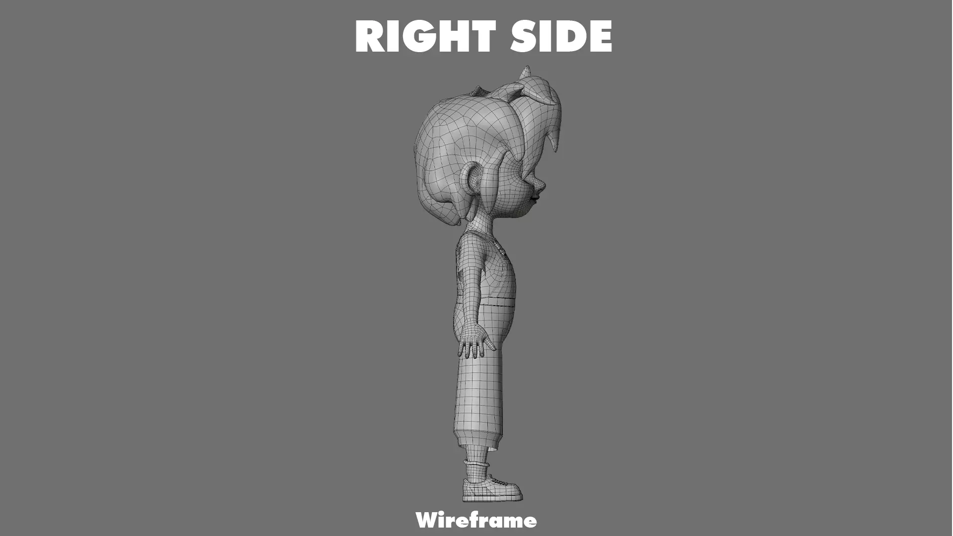 Cartoon Girl Character Low-poly 3D model_26