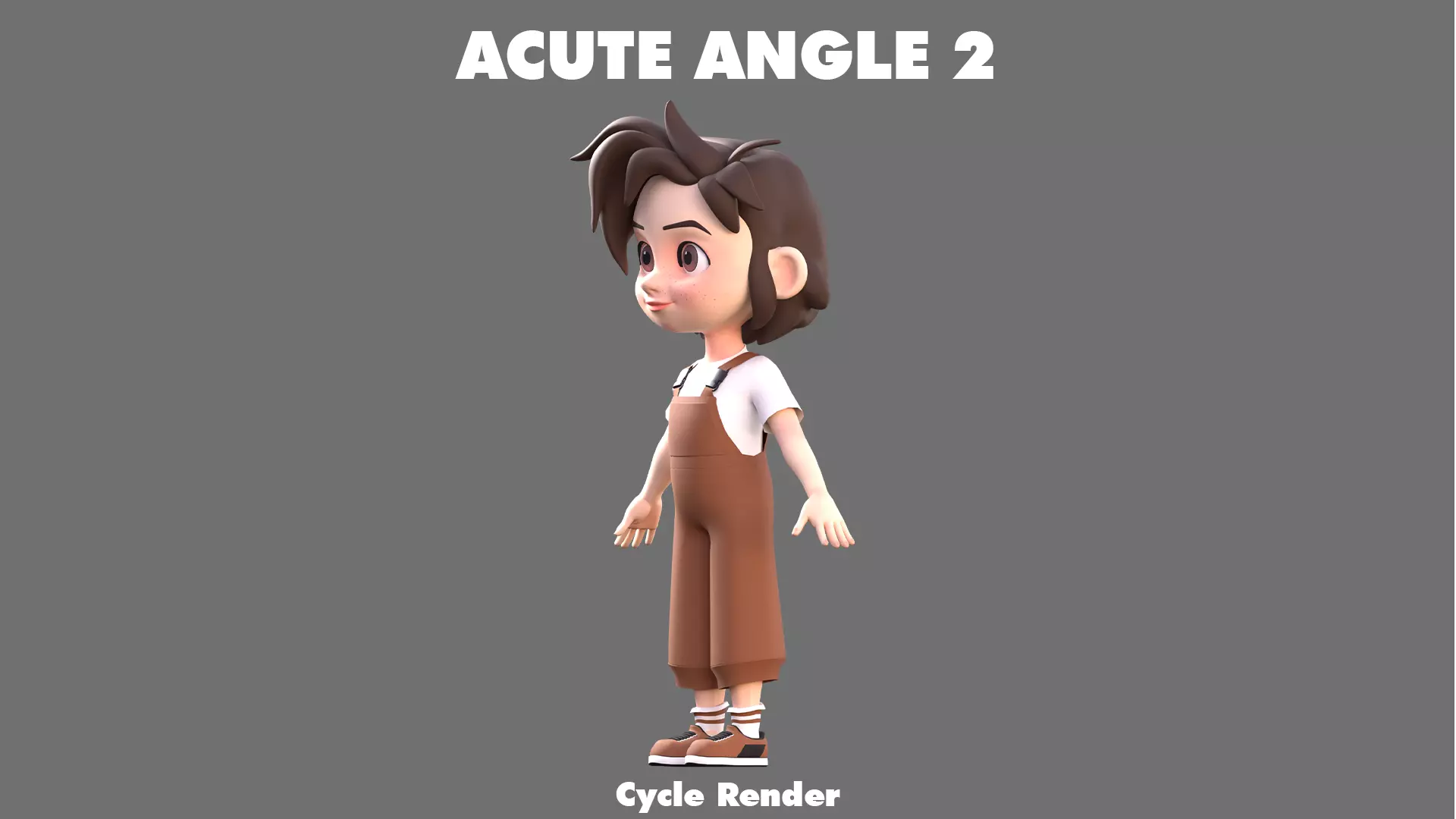 Cartoon Girl Character Low-poly 3D model_12