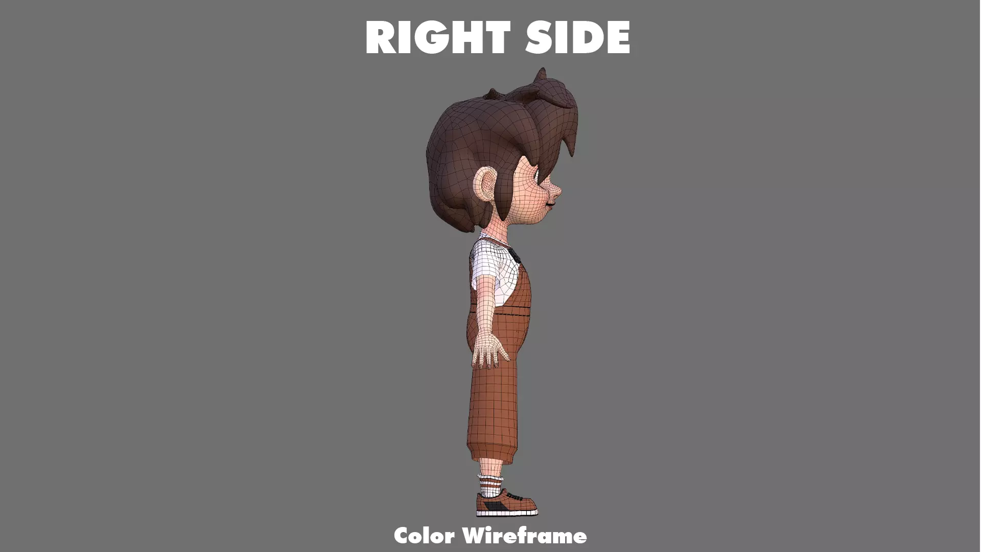 Cartoon Girl Character Low-poly 3D model_32