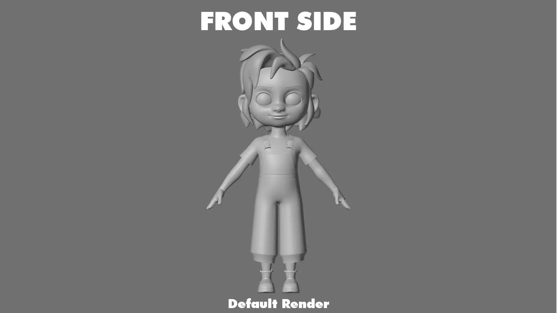 Cartoon Girl Character Low-poly 3D model_19