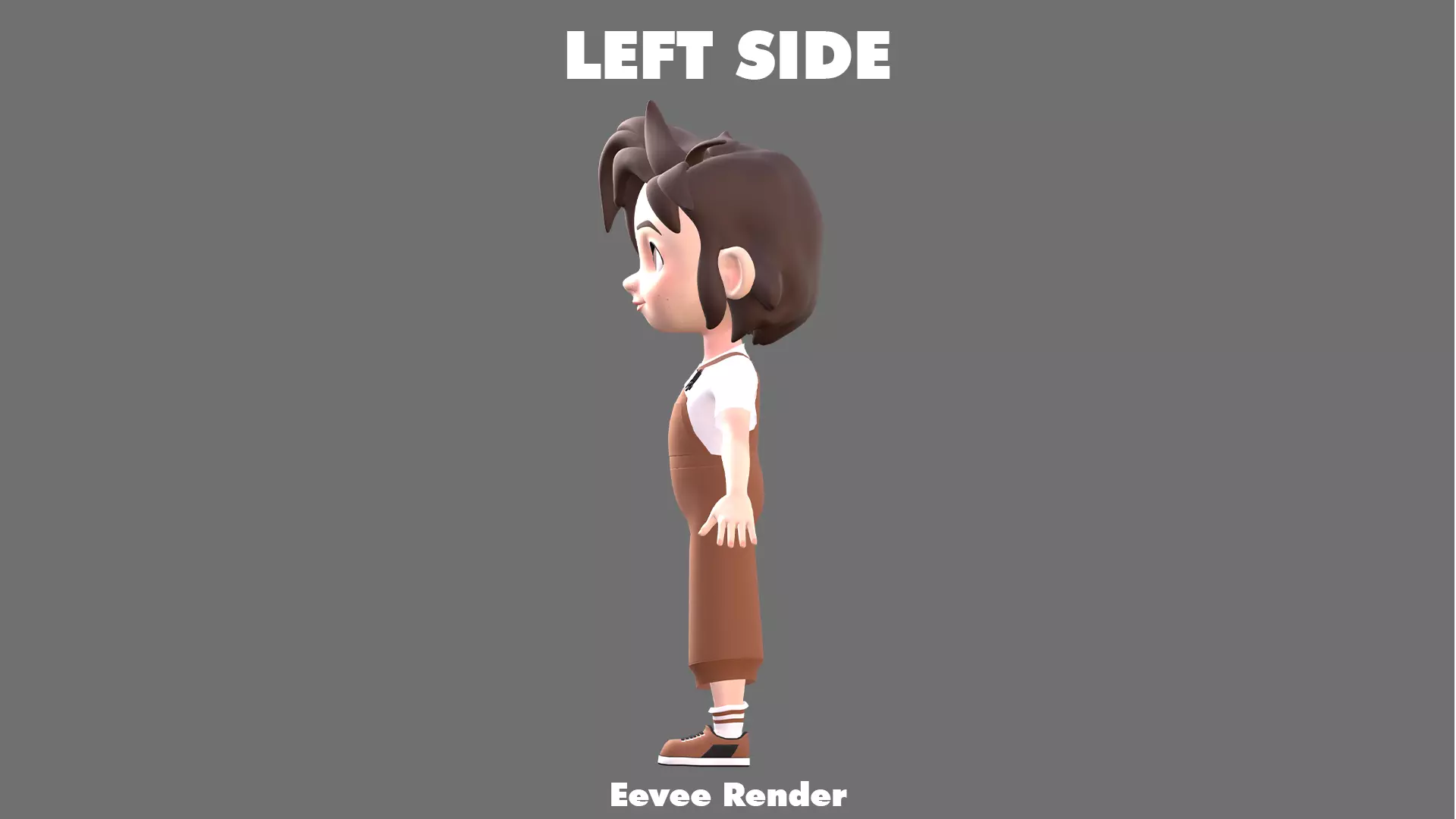 Cartoon Girl Character Low-poly 3D model_16