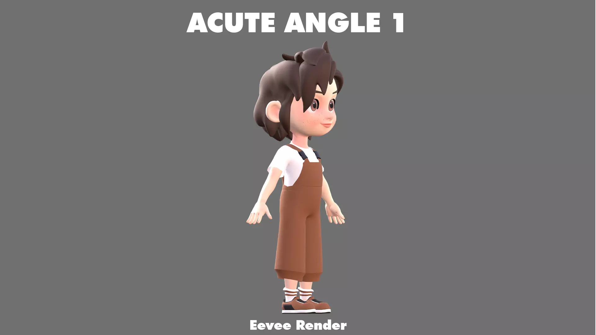 Cartoon Girl Character Low-poly 3D model_17