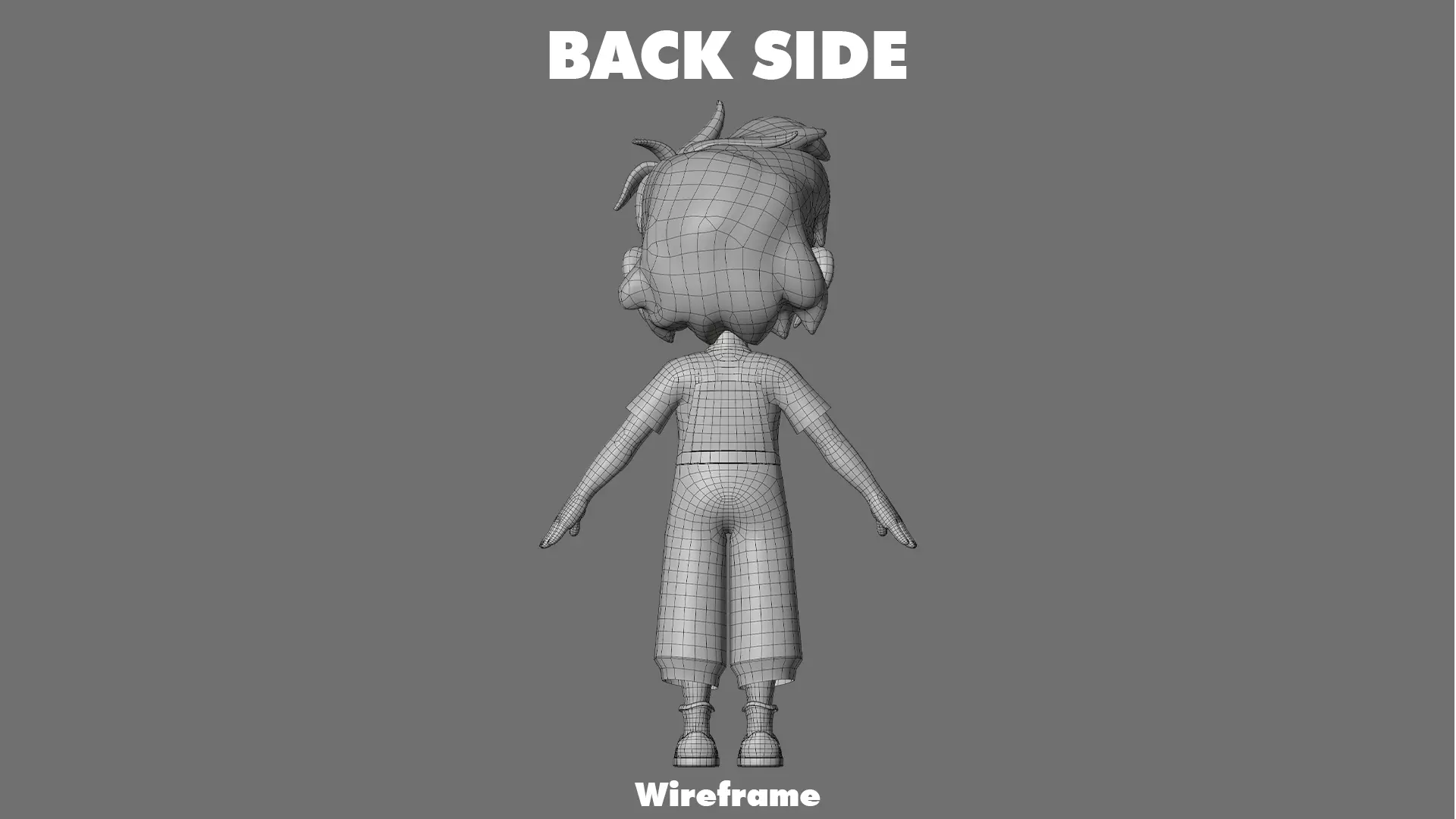 Cartoon Girl Character Low-poly 3D model_27