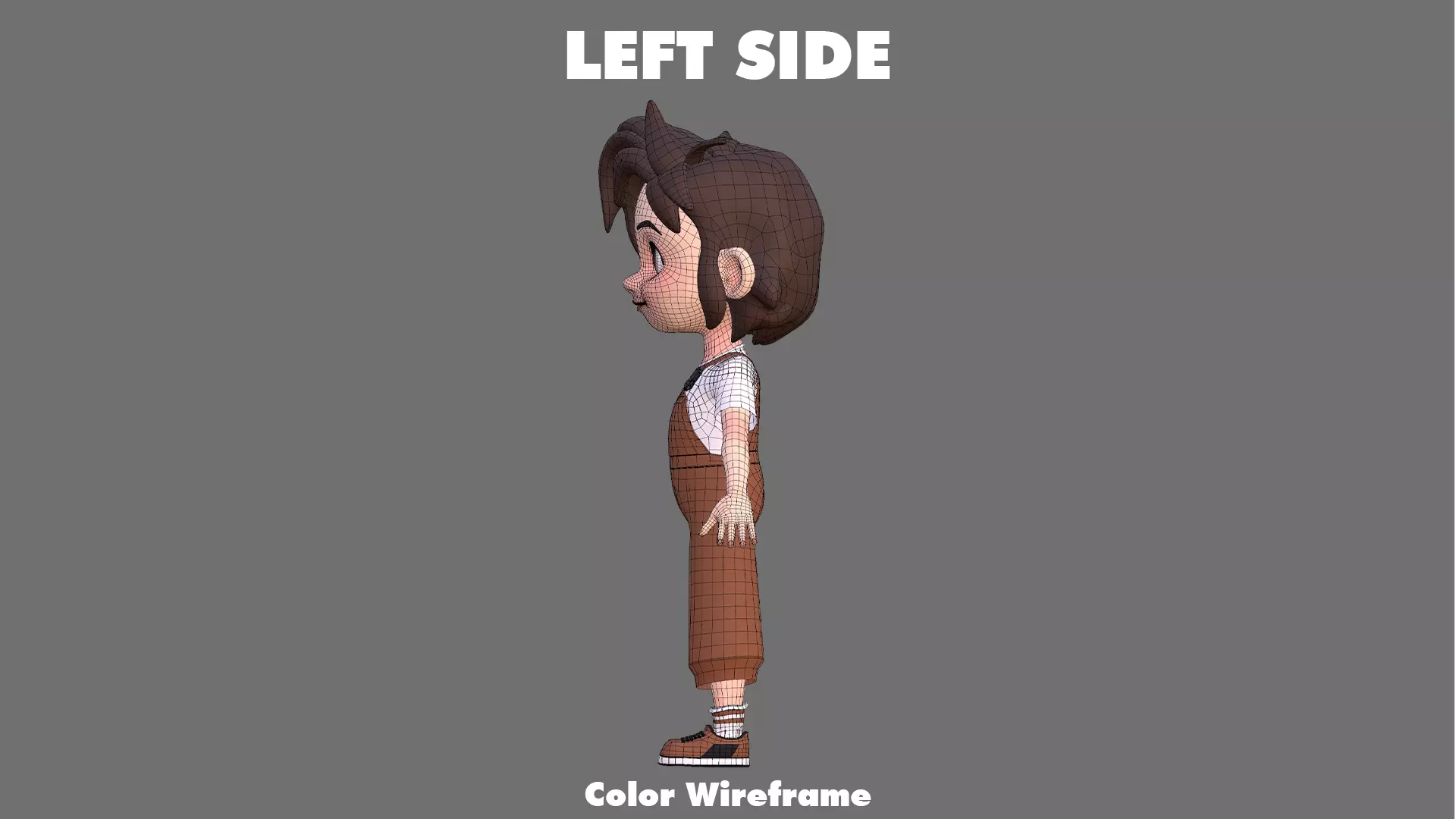 Cartoon Girl Character Low-poly 3D model_34