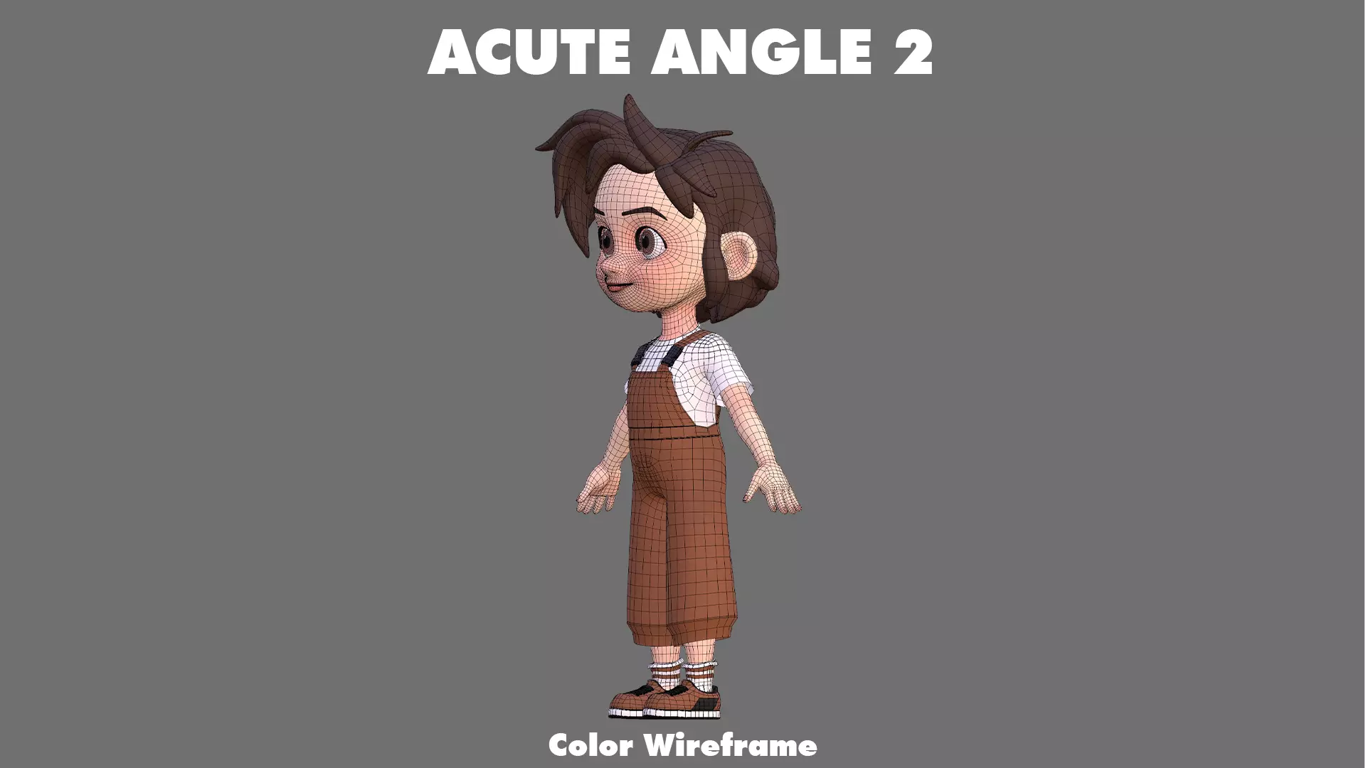 Cartoon Girl Character Low-poly 3D model_36