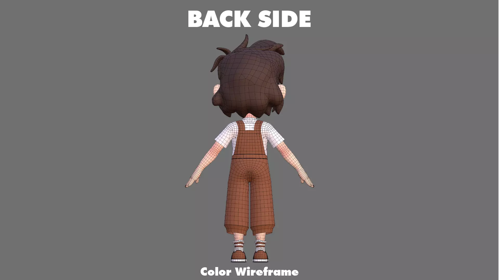 Cartoon Girl Character Low-poly 3D model_33