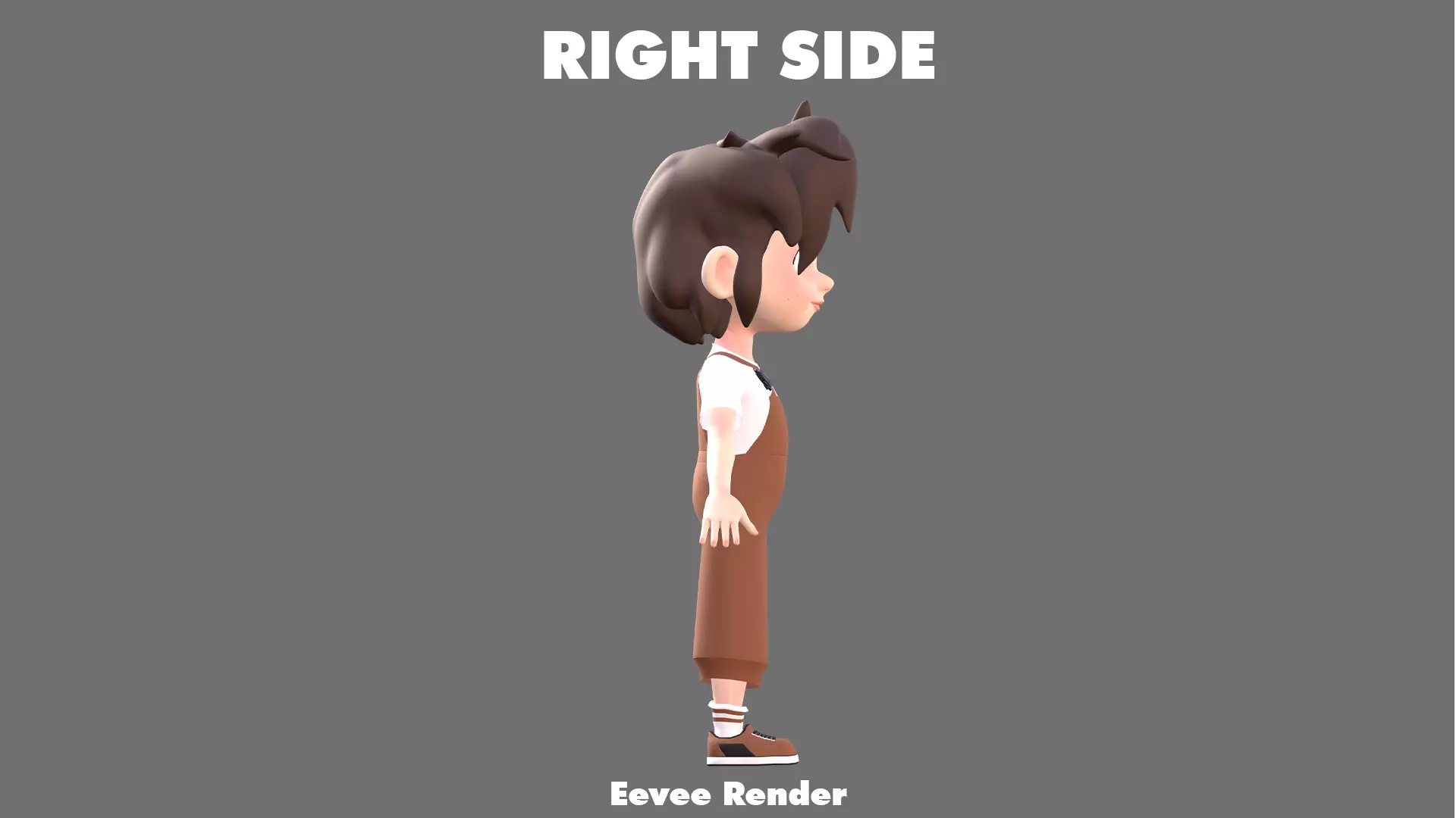 Cartoon Girl Character Low-poly 3D model_14