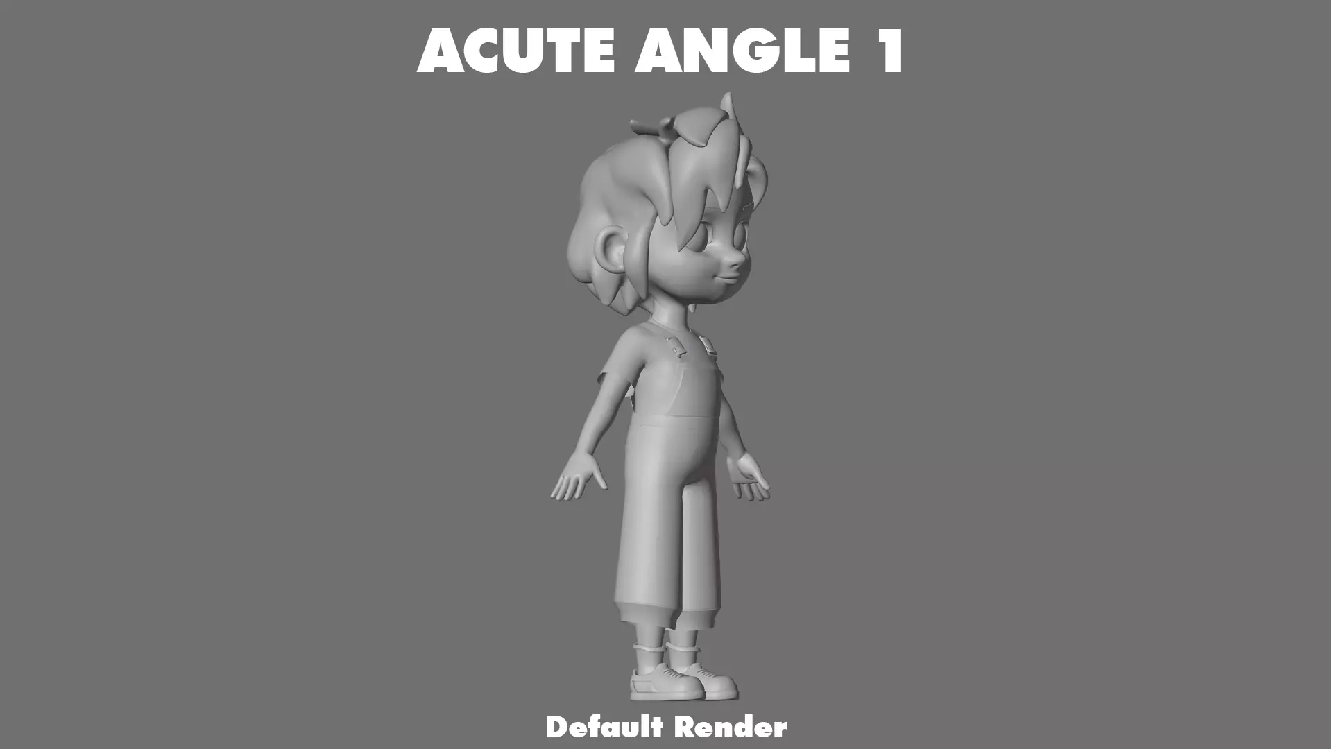 Cartoon Girl Character Low-poly 3D model_23