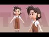 Tiva Cartoon Girl Character Low-poly 3D model_1