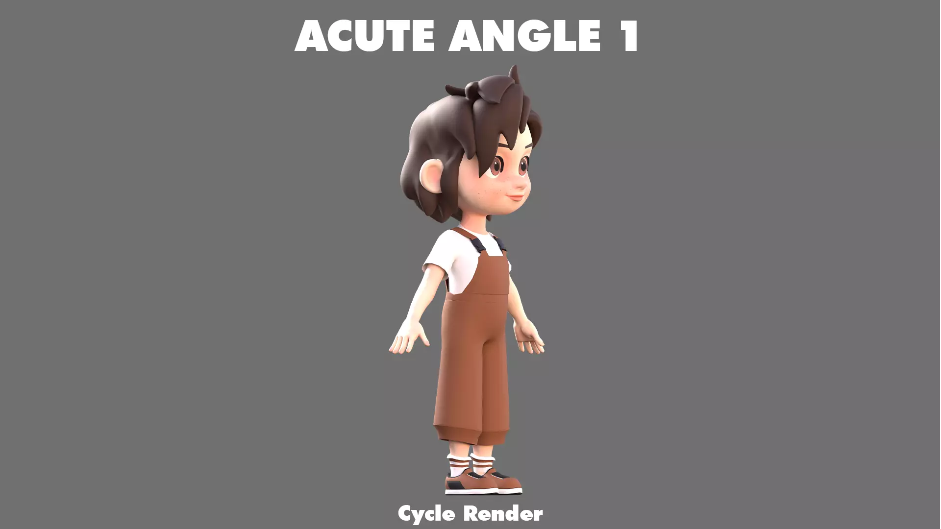 Cartoon Girl Character Low-poly 3D model_11