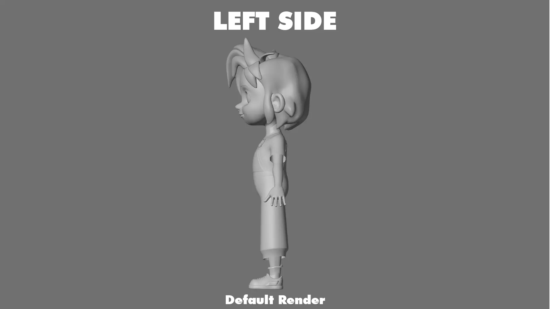 Cartoon Girl Character Low-poly 3D model_22