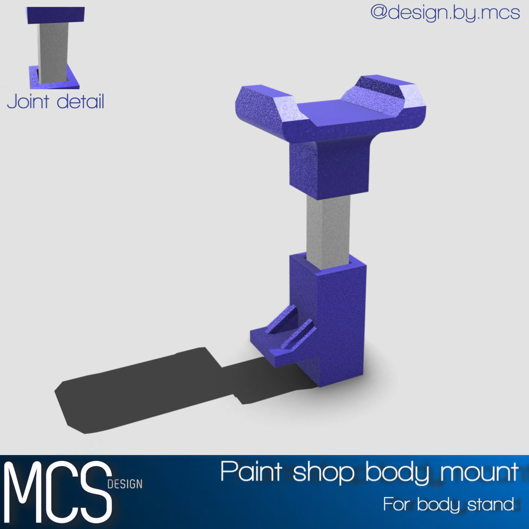 Paint shop body stand mounts For diorama 3D print model_1