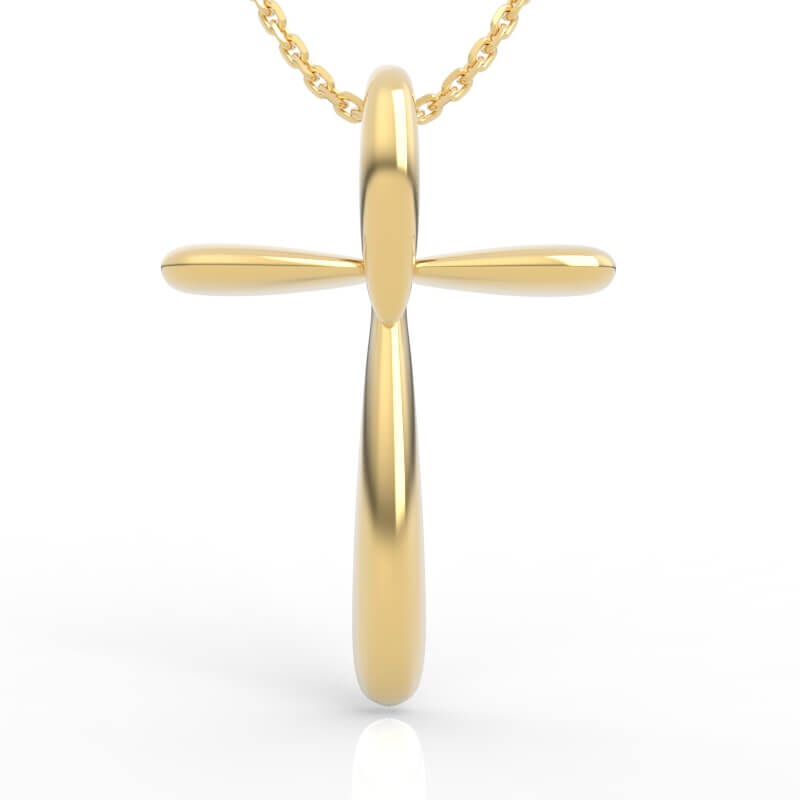 Elegant Simple Cross Necklace 3D print model_1