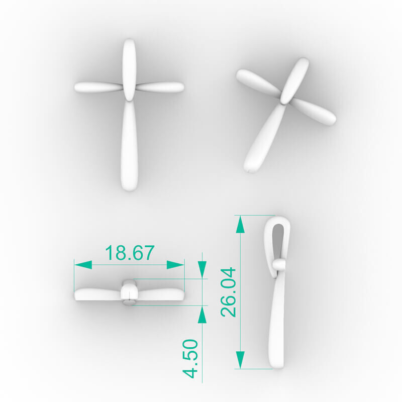 Elegant Simple Cross Necklace 3D print model_3