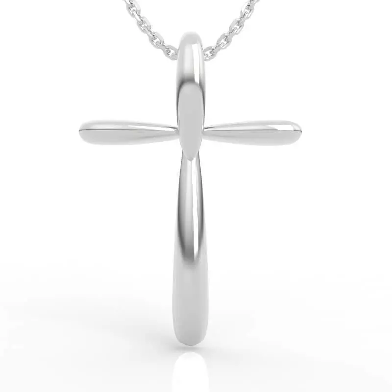 Elegant Simple Cross Necklace 3D print model_0
