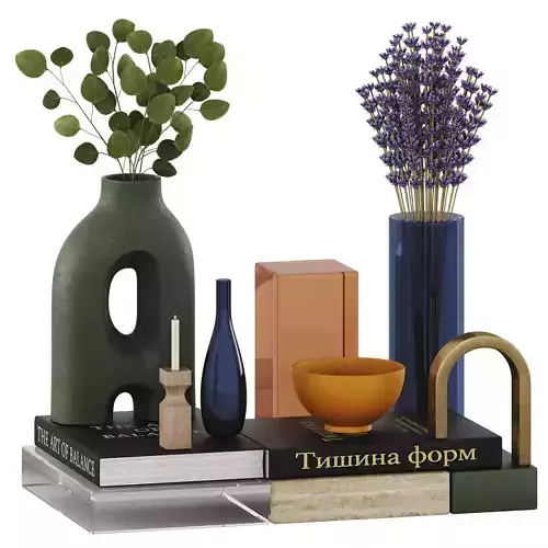 Decorative Set 08 Low-poly 3D model