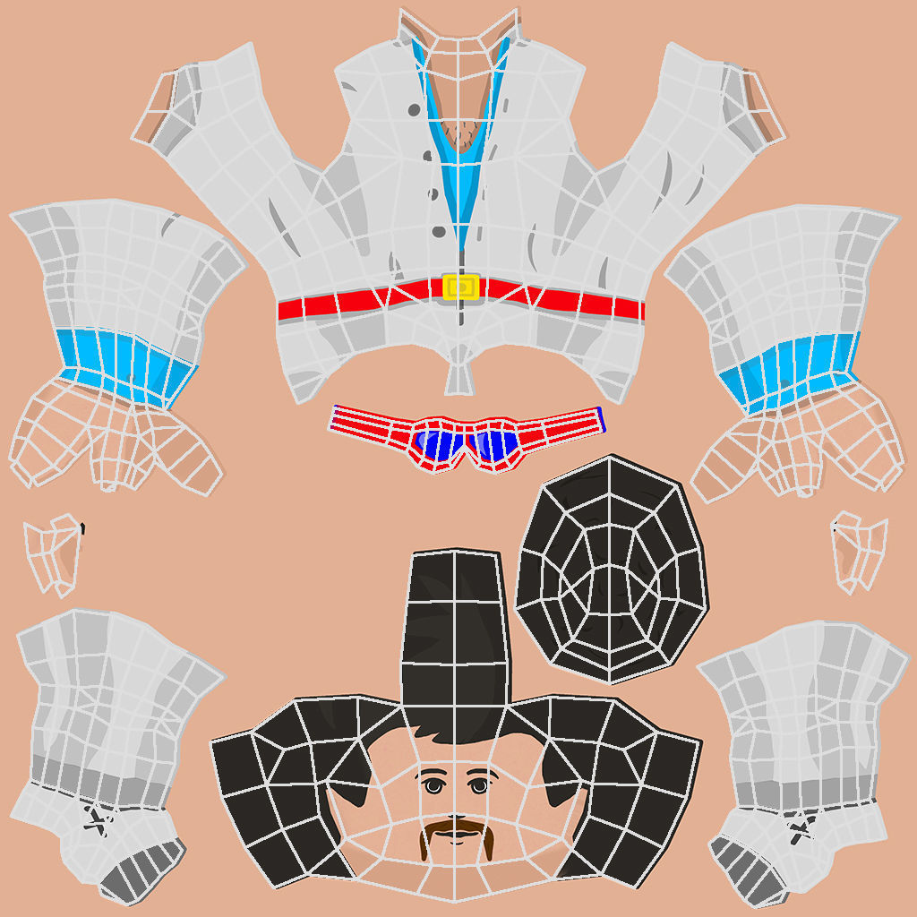 DiscoGuy cartoon character Low-poly 3D model_17