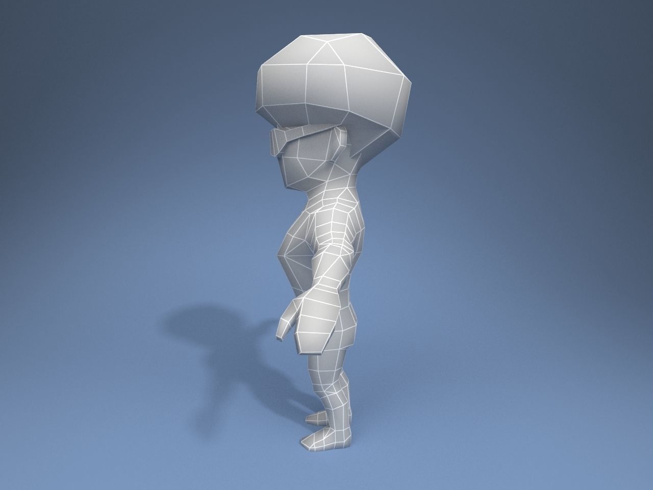 DiscoGuy cartoon character Low-poly 3D model_10