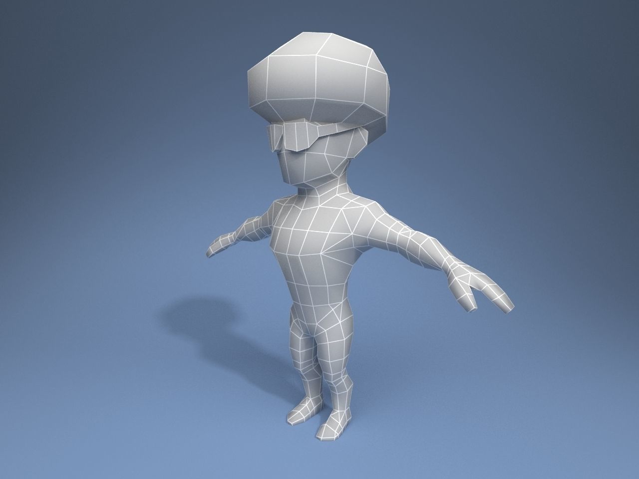 DiscoGuy cartoon character Low-poly 3D model_9
