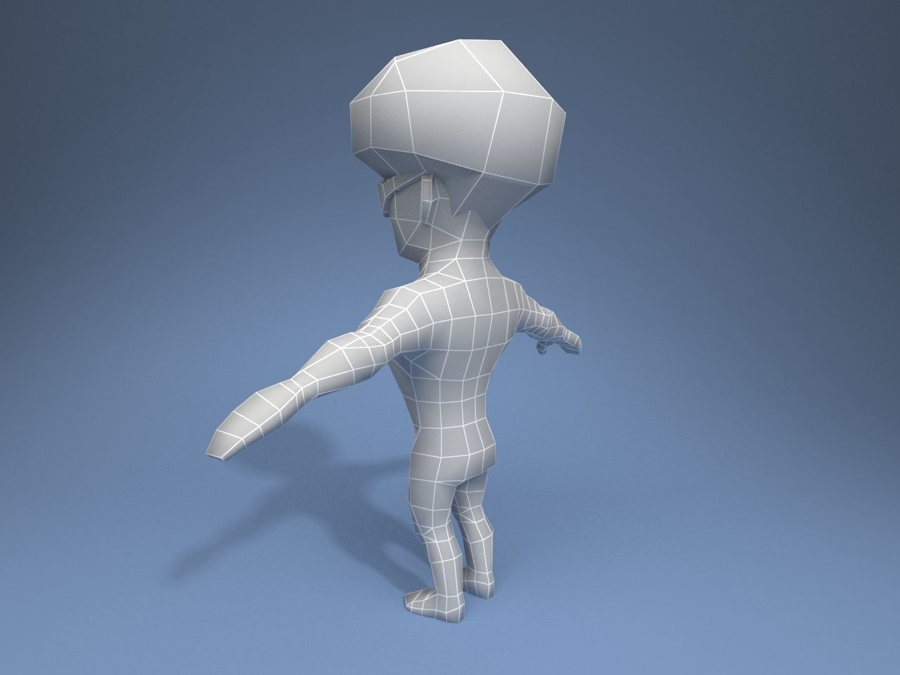 DiscoGuy cartoon character Low-poly 3D model_11