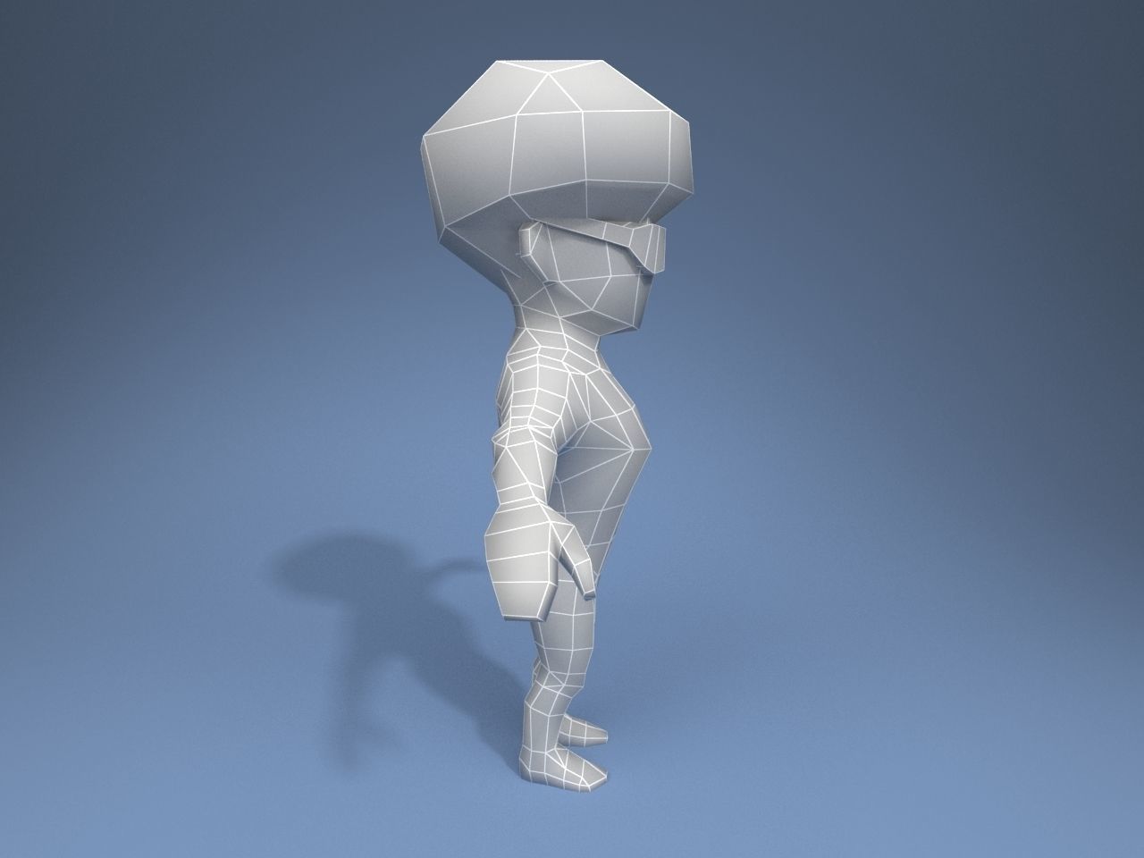DiscoGuy cartoon character Low-poly 3D model_14