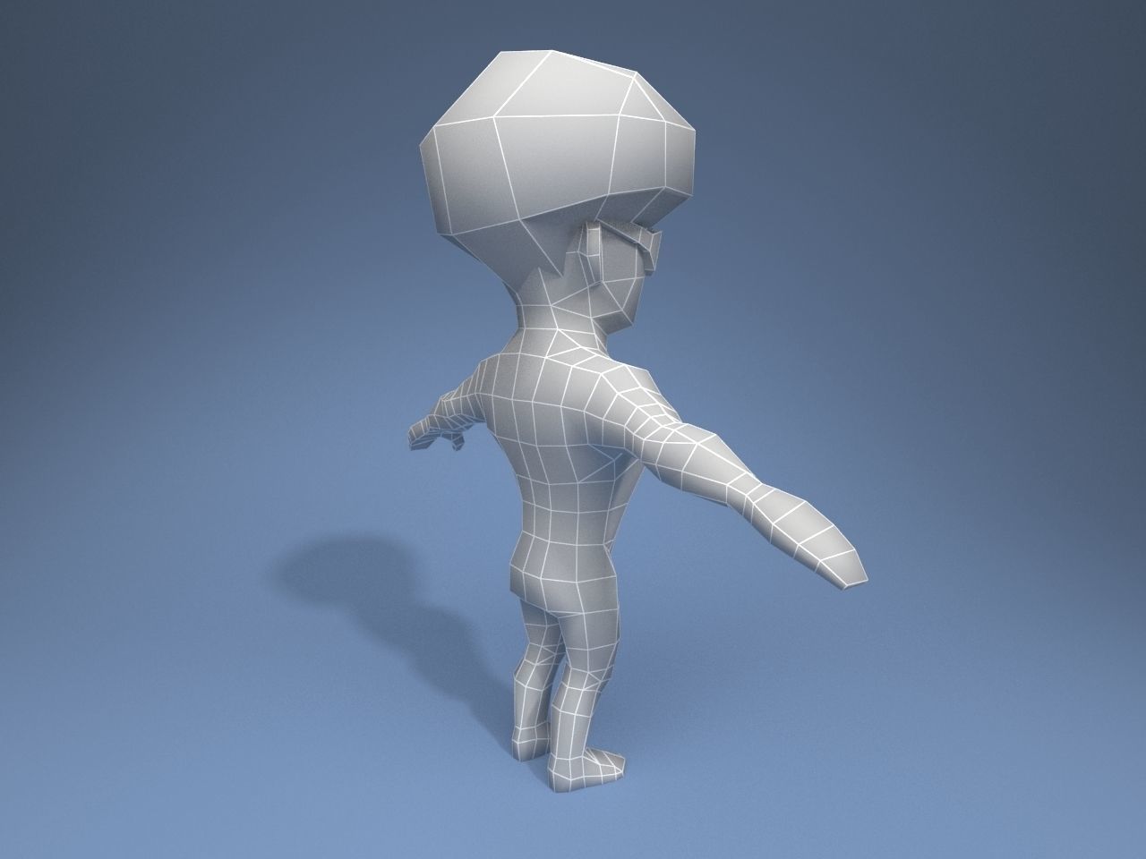 DiscoGuy cartoon character Low-poly 3D model_13