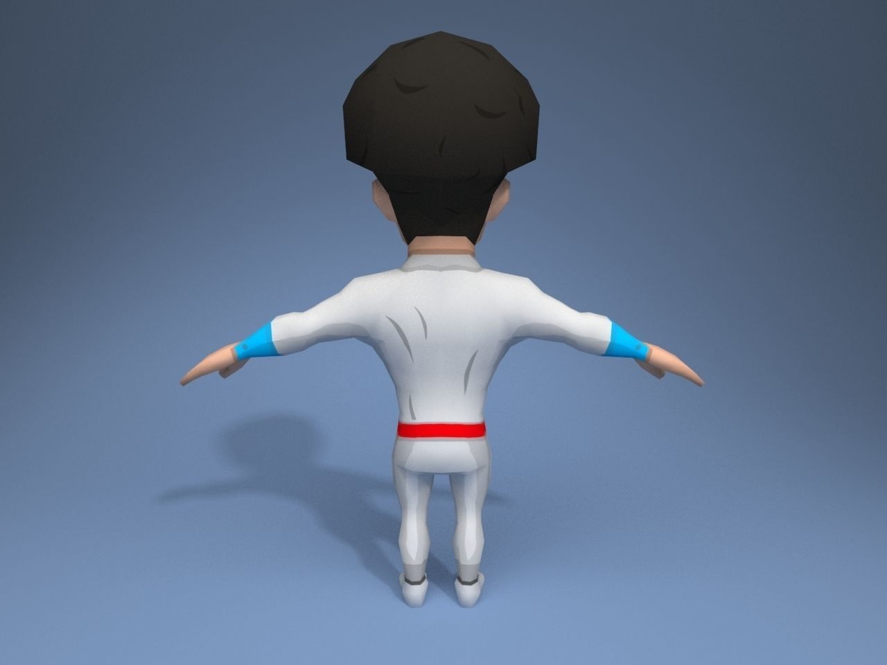 DiscoGuy cartoon character Low-poly 3D model_5