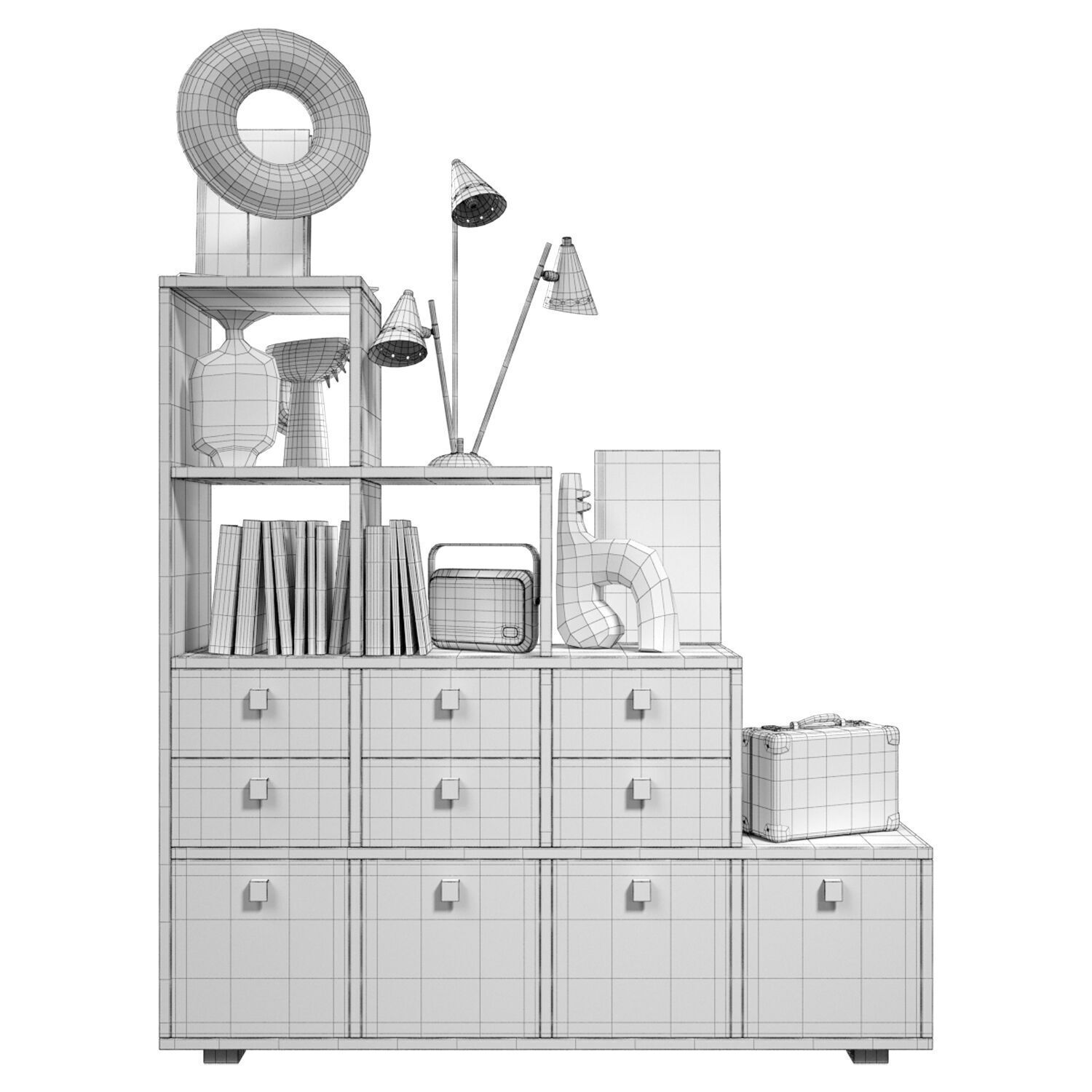 Slide Rack Bricks 3D model_5