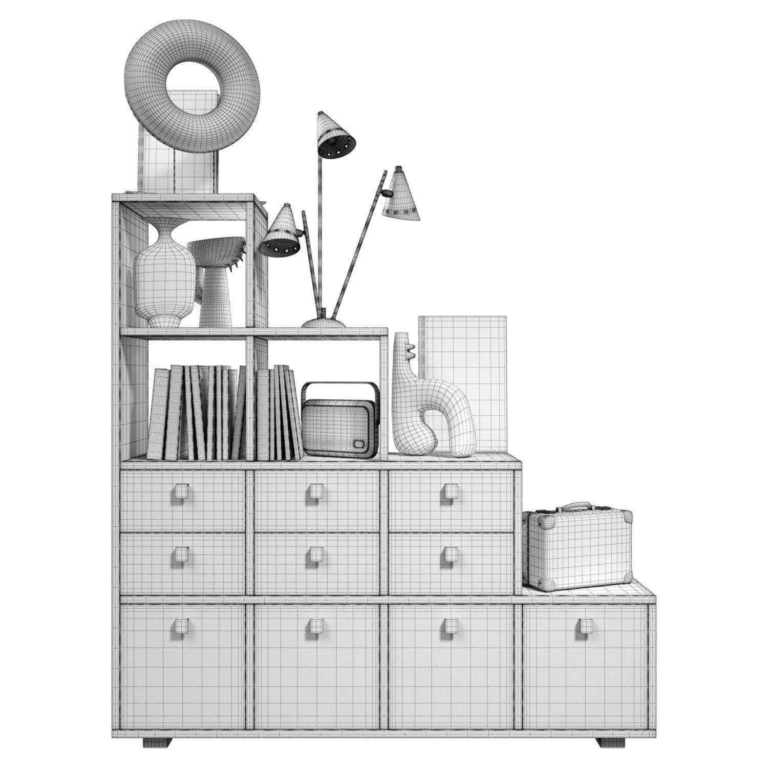 Slide Rack Bricks 3D model_6