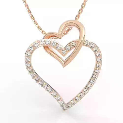 Stunning Connected Hearts Diamond Pendant