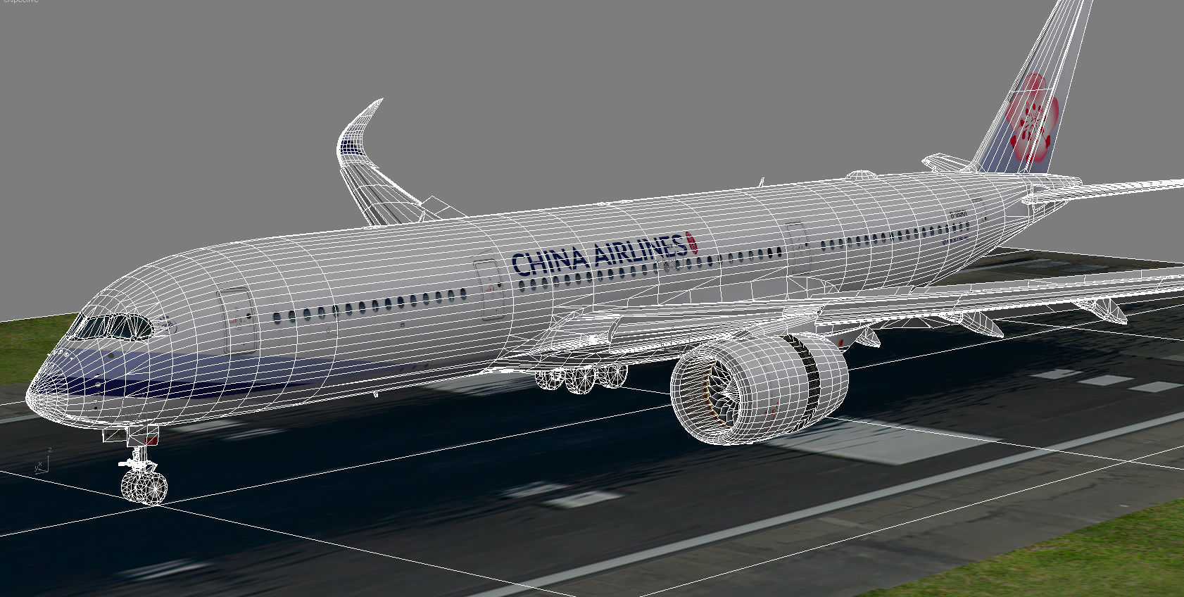 Airbus A350-900 XWB China airlines livery Low-poly 3D model_13