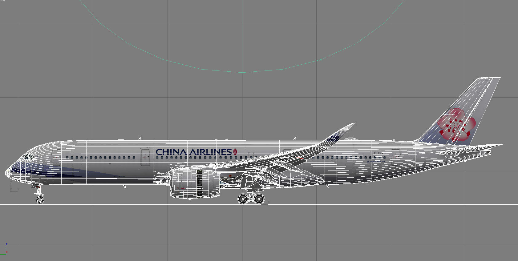 Airbus A350-900 XWB China airlines livery Low-poly 3D model_14