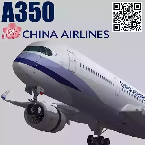 Airbus A350-900 XWB China airlines livery Low-poly 3D model