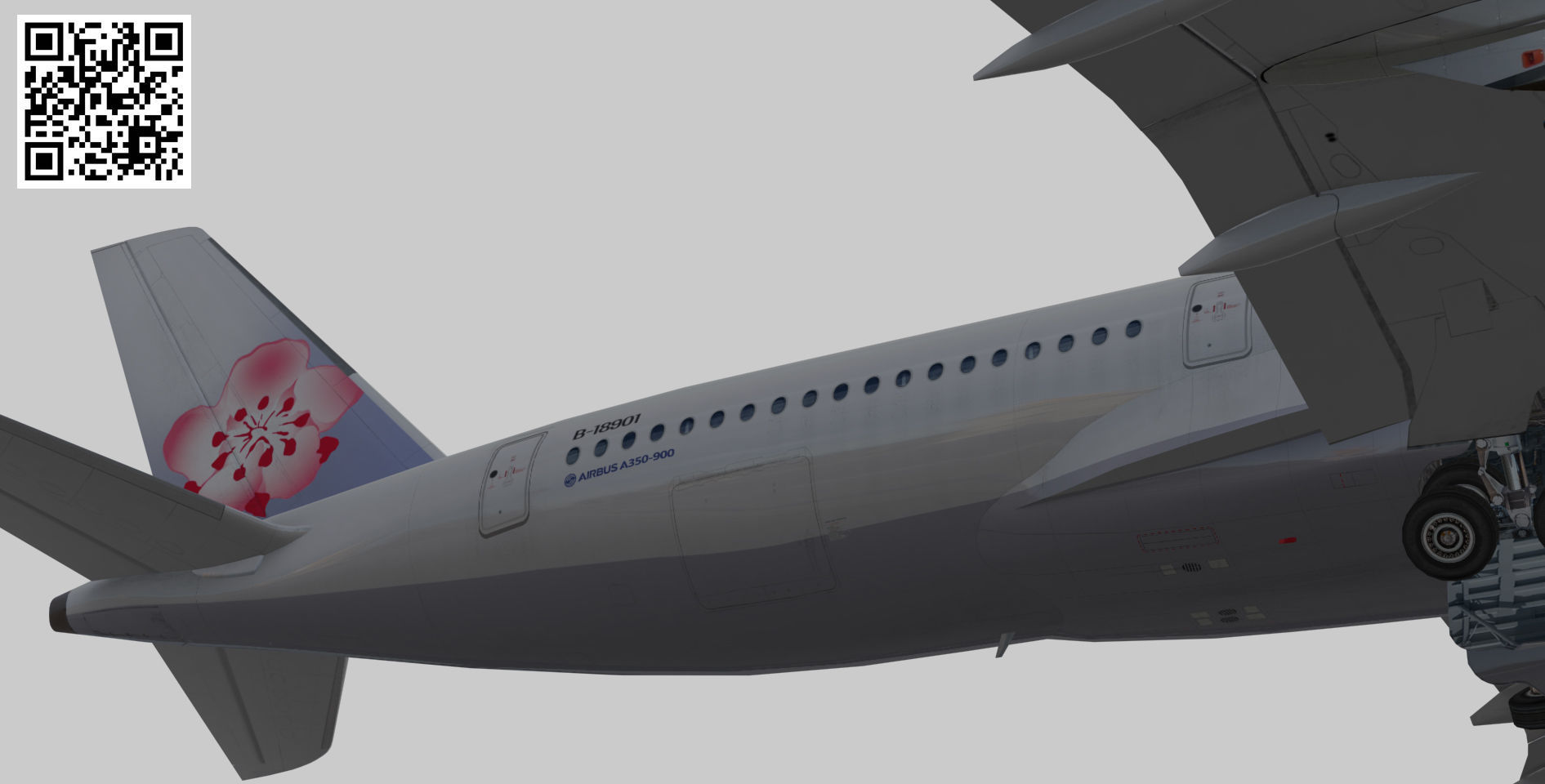 Airbus A350-900 XWB China airlines livery Low-poly 3D model_10