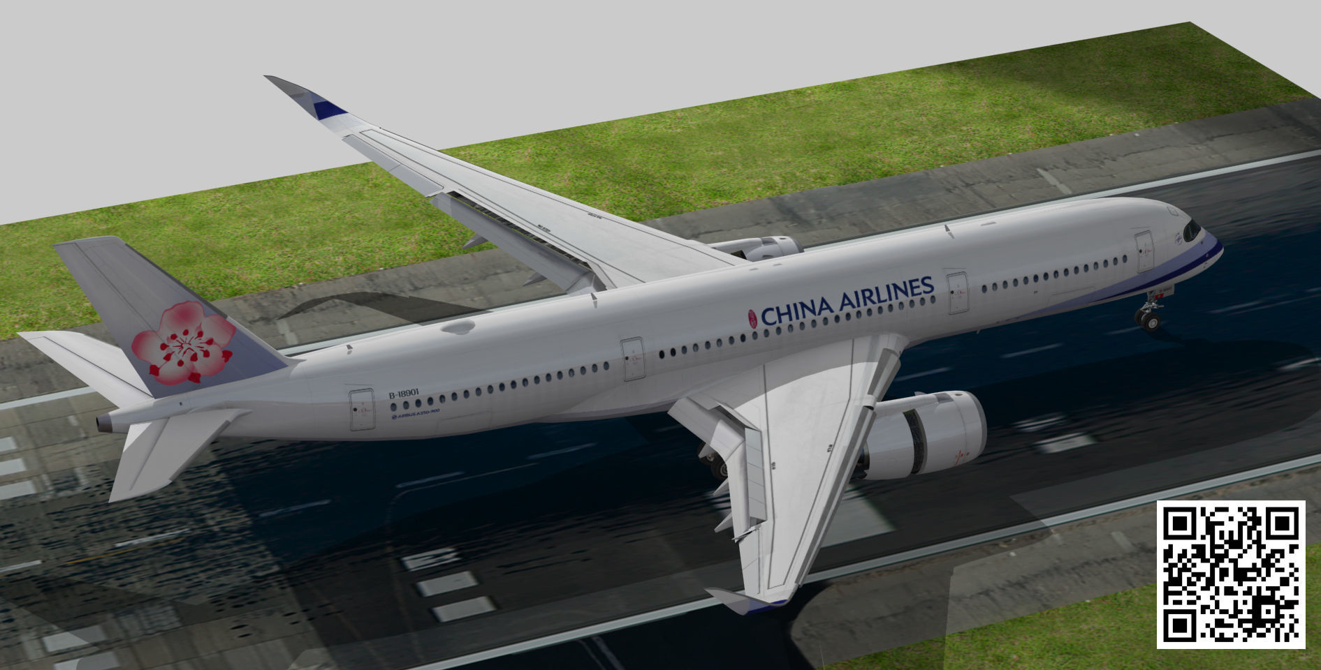 Airbus A350-900 XWB China airlines livery Low-poly 3D model_7