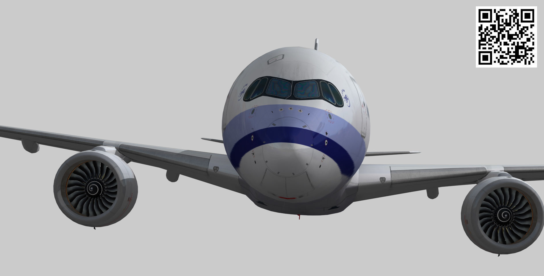 Airbus A350-900 XWB China airlines livery Low-poly 3D model_8