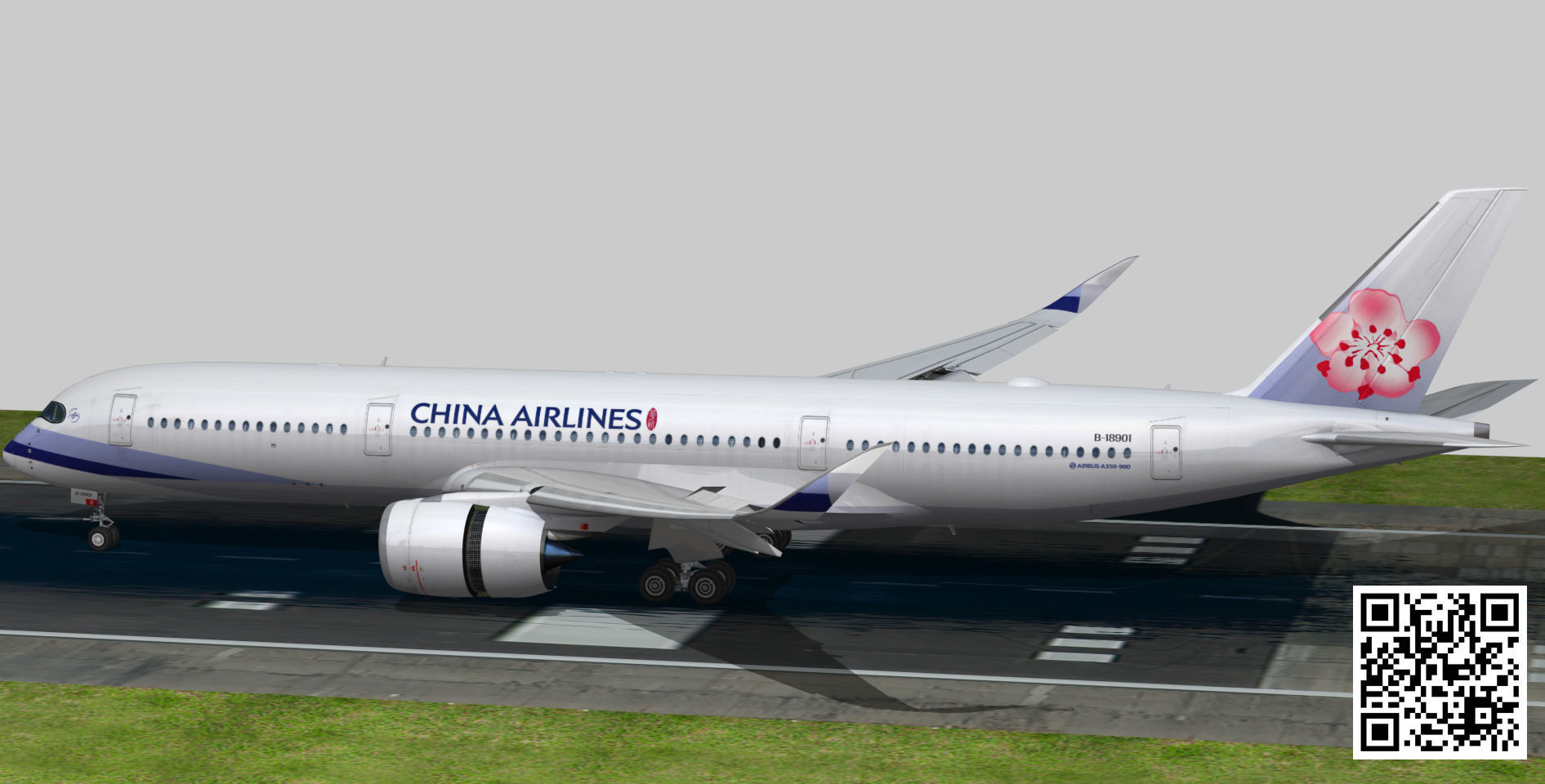Airbus A350-900 XWB China airlines livery Low-poly 3D model_4