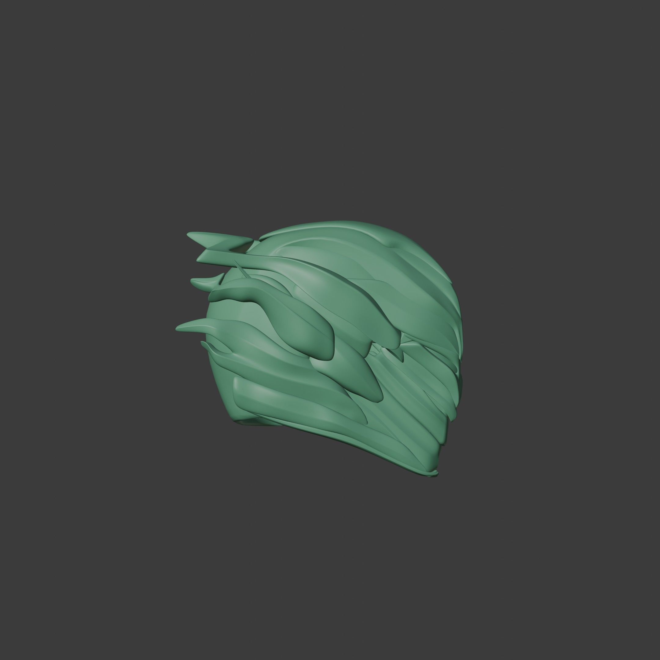 Futuristic Spiked Cosplay Helmet STL 3D print model_3