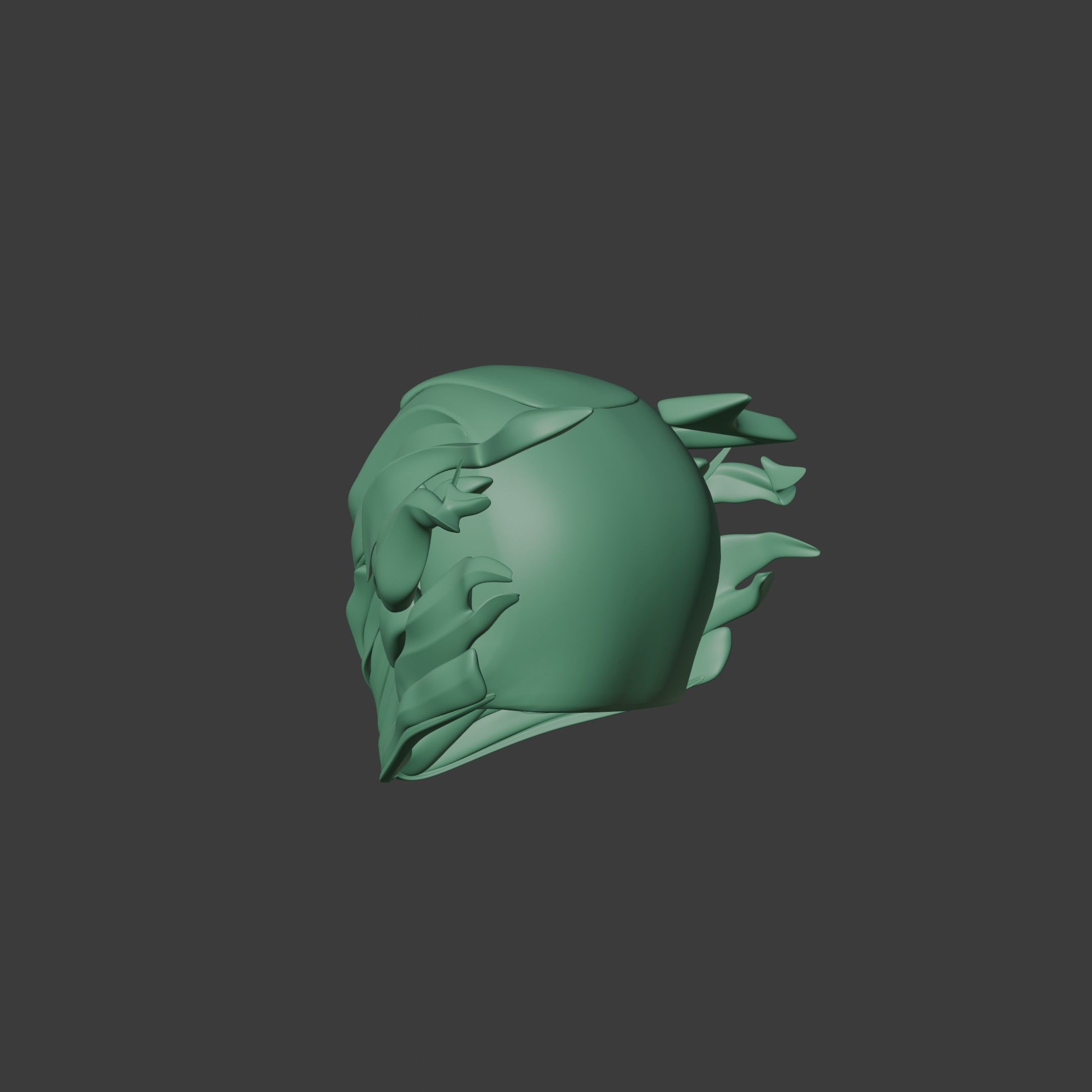 Futuristic Spiked Cosplay Helmet STL 3D print model_2